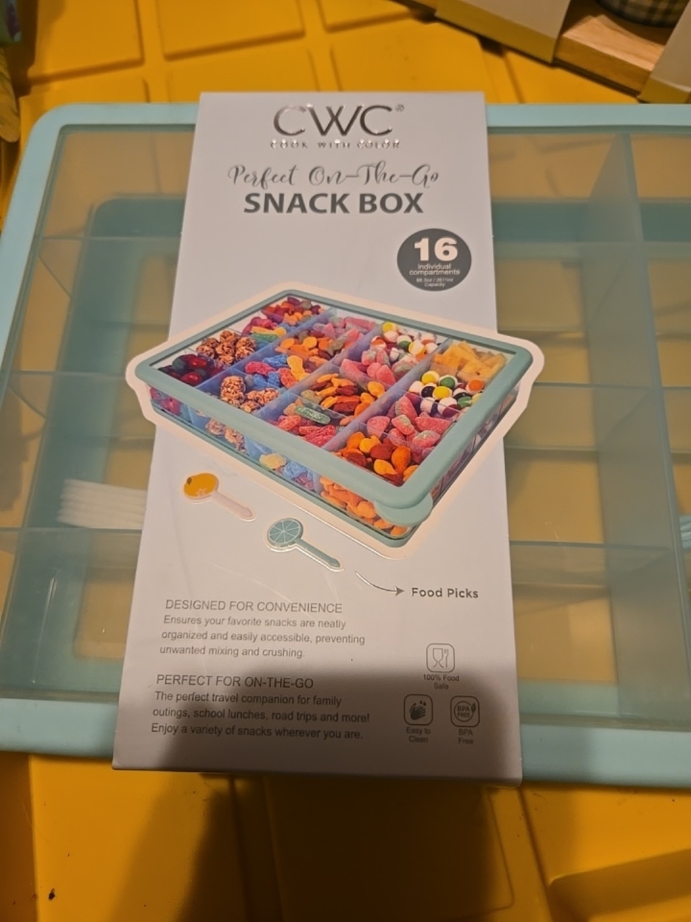 CWC Mint Blue Snack Box - 16 Compartment On-The-Go Organizer